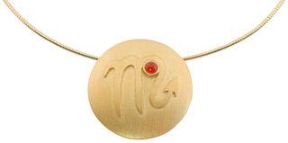 Zodiac necklace "Scorpio" (24.10.-22.11.) with lucky stone carnelian by Petra Waszak