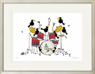 Picture "The Drummer Crows" (2021), framed