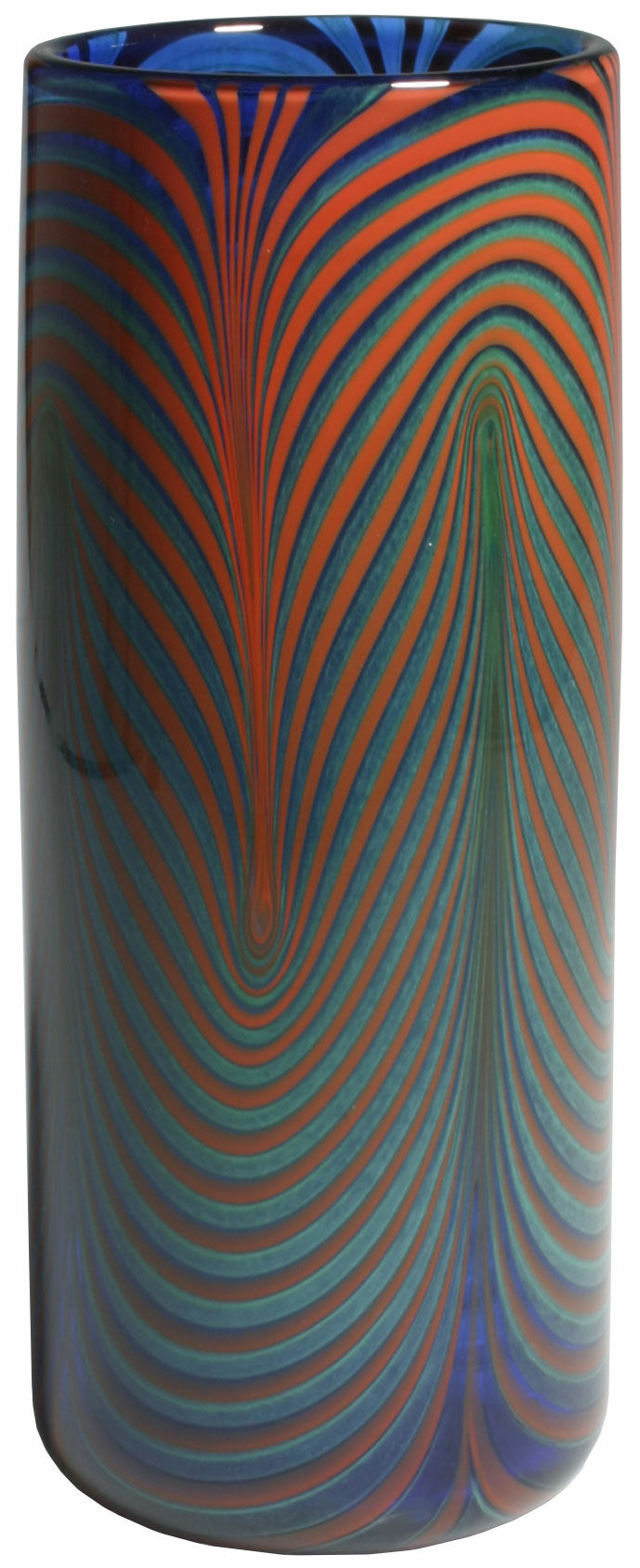 Glass vase "Waves of Colour" by Hans Wudy