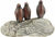 Gartenskulptur "Pinguin-Kolonie", Kupfer auf Stein