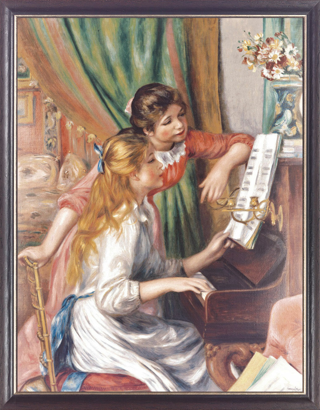 Picture "Young Girls at the Piano" (1892), framed by Auguste Renoir