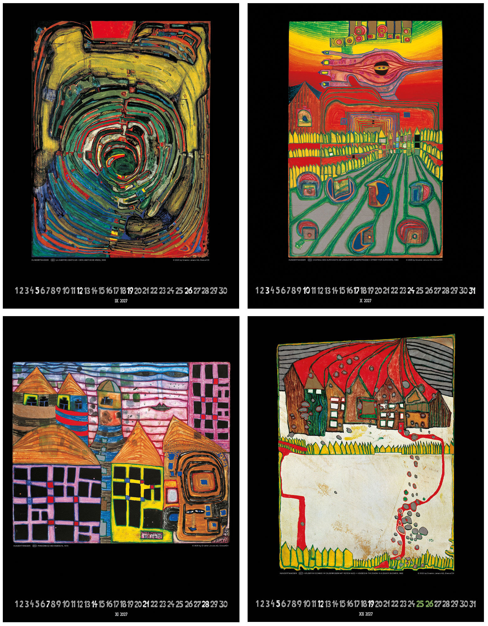 Kunstnerkalender 2027 af Friedensreich Hundertwasser