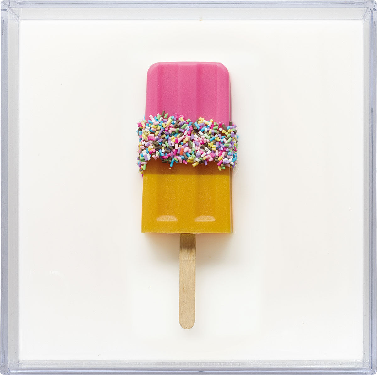 Nástěnná socha „Popsicle“, růžovo-žlutá verze od Michael Pfannschmidt