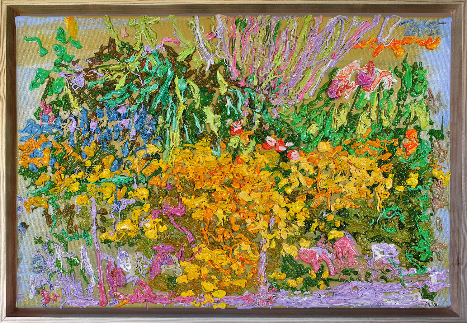 Picture "At the Pond" (2021) (Original / Unique piece), framed by Monika Taffet