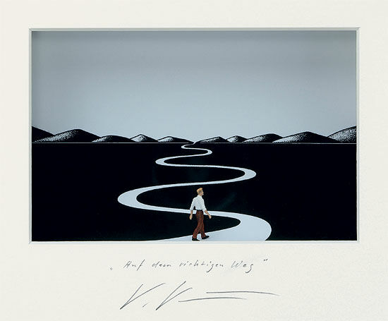 3D Picture "On the Right Track", framed by Volker Kühn