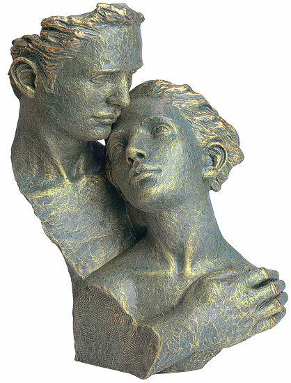 Skulptur "Hingabe", Kunstguss Steinoptik von Angeles Anglada