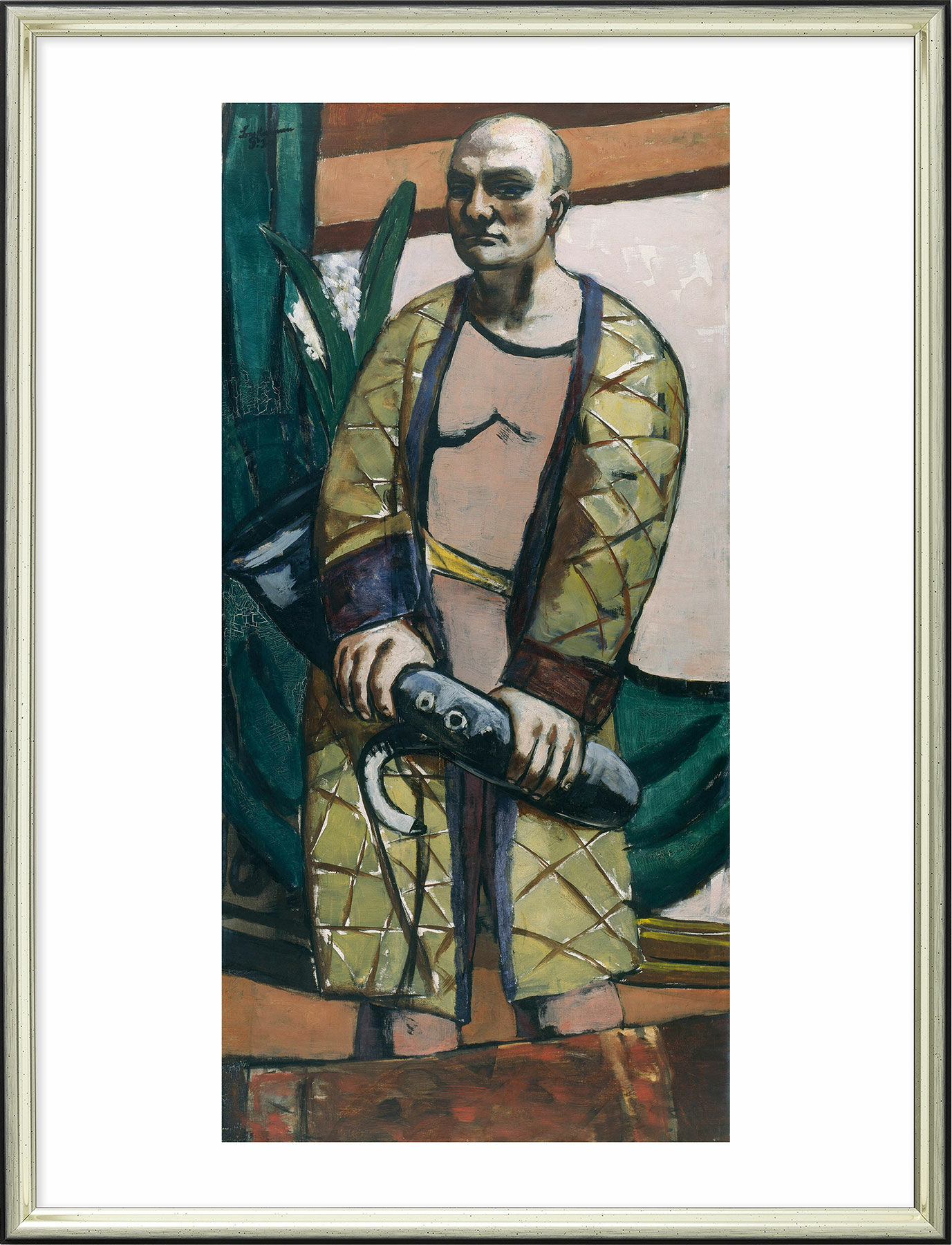 Picture "Self-Portrait with Saxophone" (1930), framed by Max Beckmann