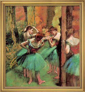 Bild "Tänzerinnen (Rosa und Grün)" (ca. 1890), gerahmt