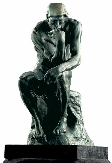 Sculpture "Le Penseur" (38 cm), version en bronze collé von Auguste Rodin