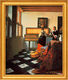 Bild "Die Musikstunde" (1662/64), gerahmt von Jan Vermeer van Delft
