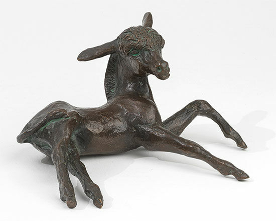 Skulptur "Eselfohlen", Bronze von Kurt Arentz