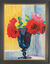 Picture "Rose in Blue Vase", framed