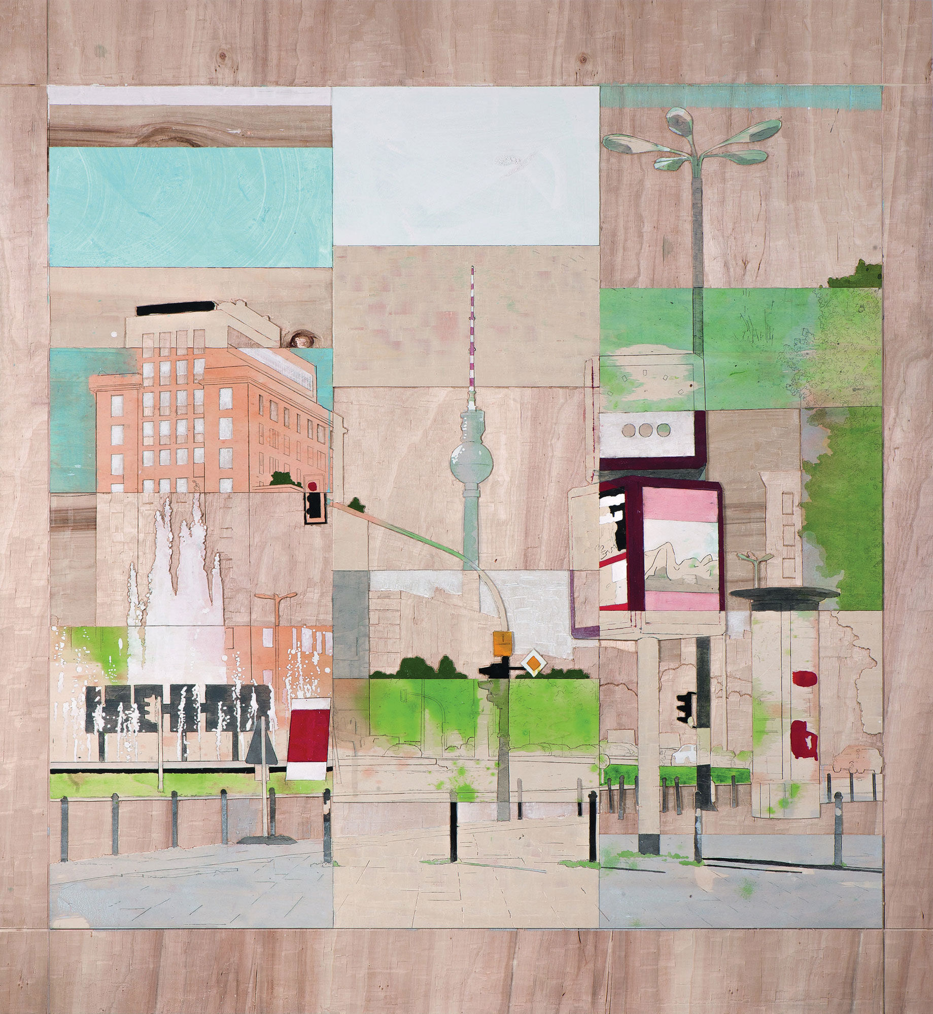 Quadro "Straußberger Platz, Berlino" (2013) (pezzo unico) di Detlef Waschkau