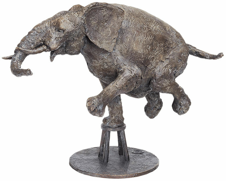 Sculpture "Éléphant de cirque", bronze von Hans Nübold