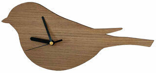 Wall clock " BirdClock", version in oiled oak