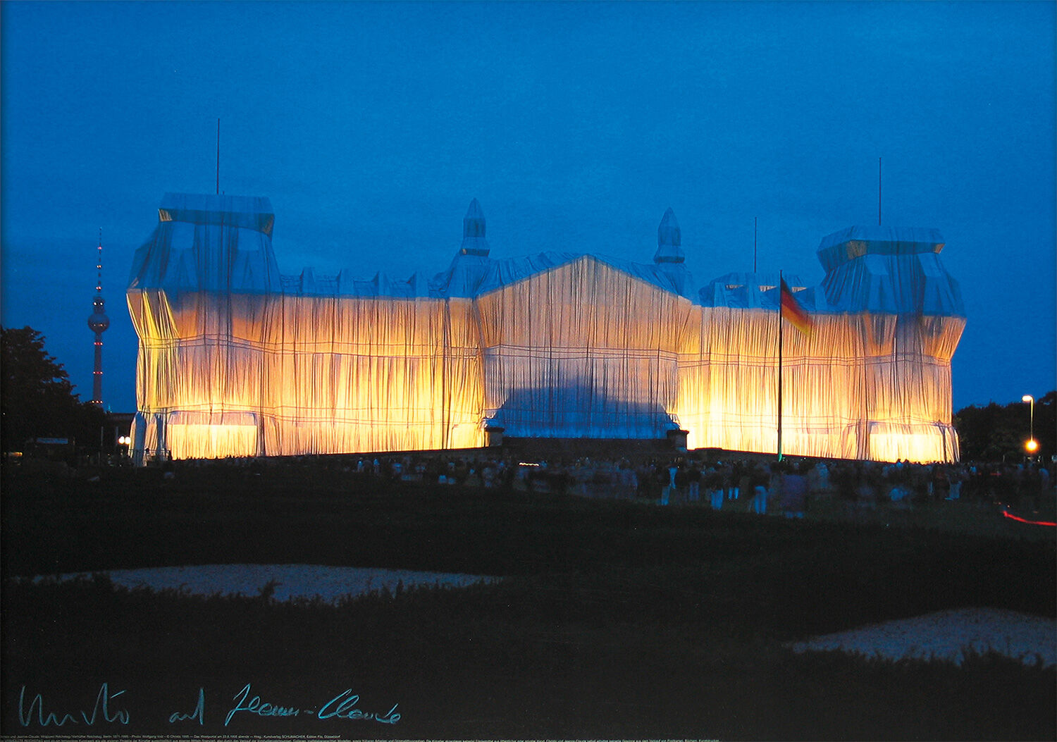 Picture "Reichstag Front Side at Night", unframed by Christo und Jeanne-Claude
