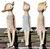 Set of 3 garden sculptures "Shelf Sitter Girls"