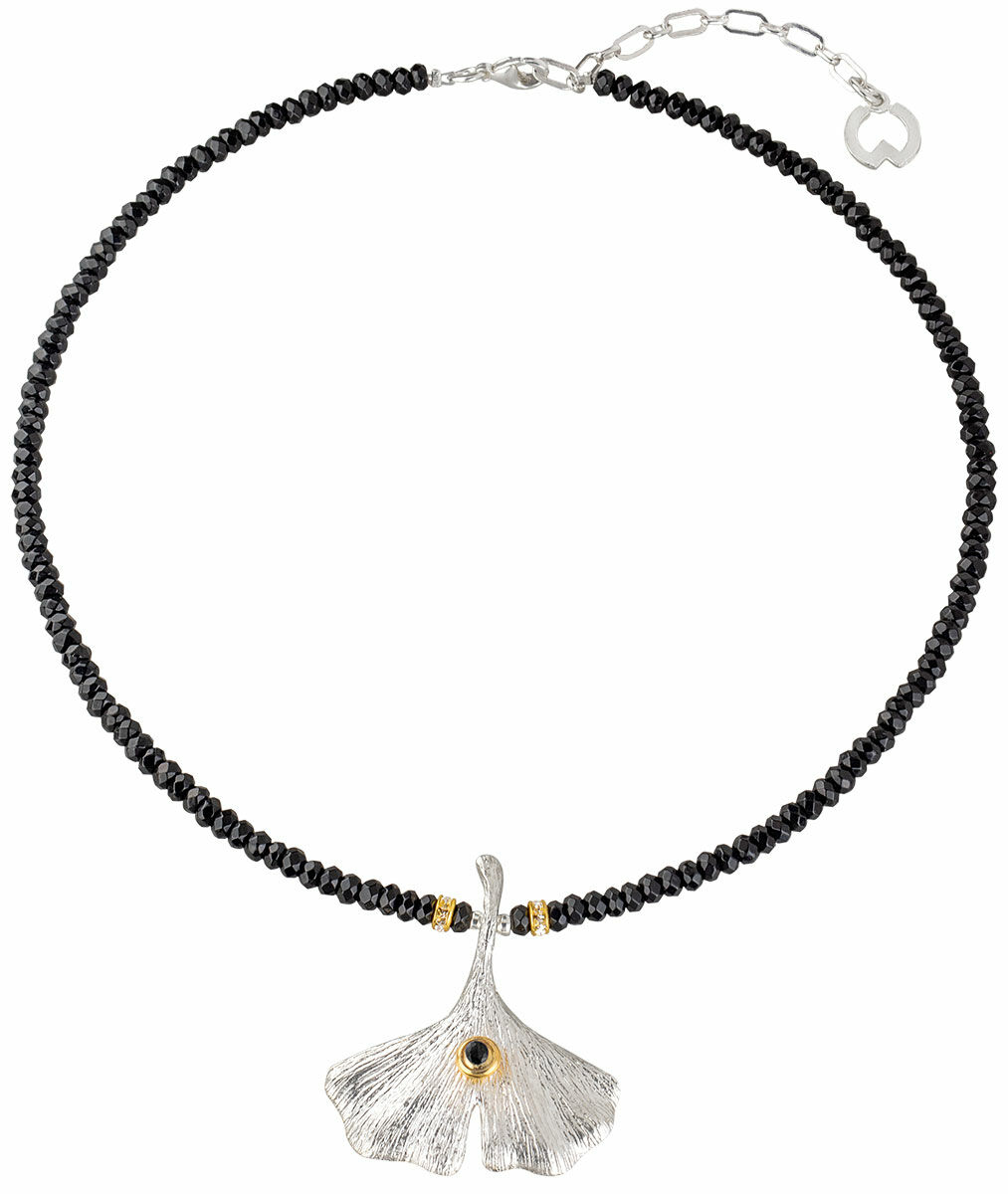 Necklace "Ginkgo with Onyx" by Petra Waszak