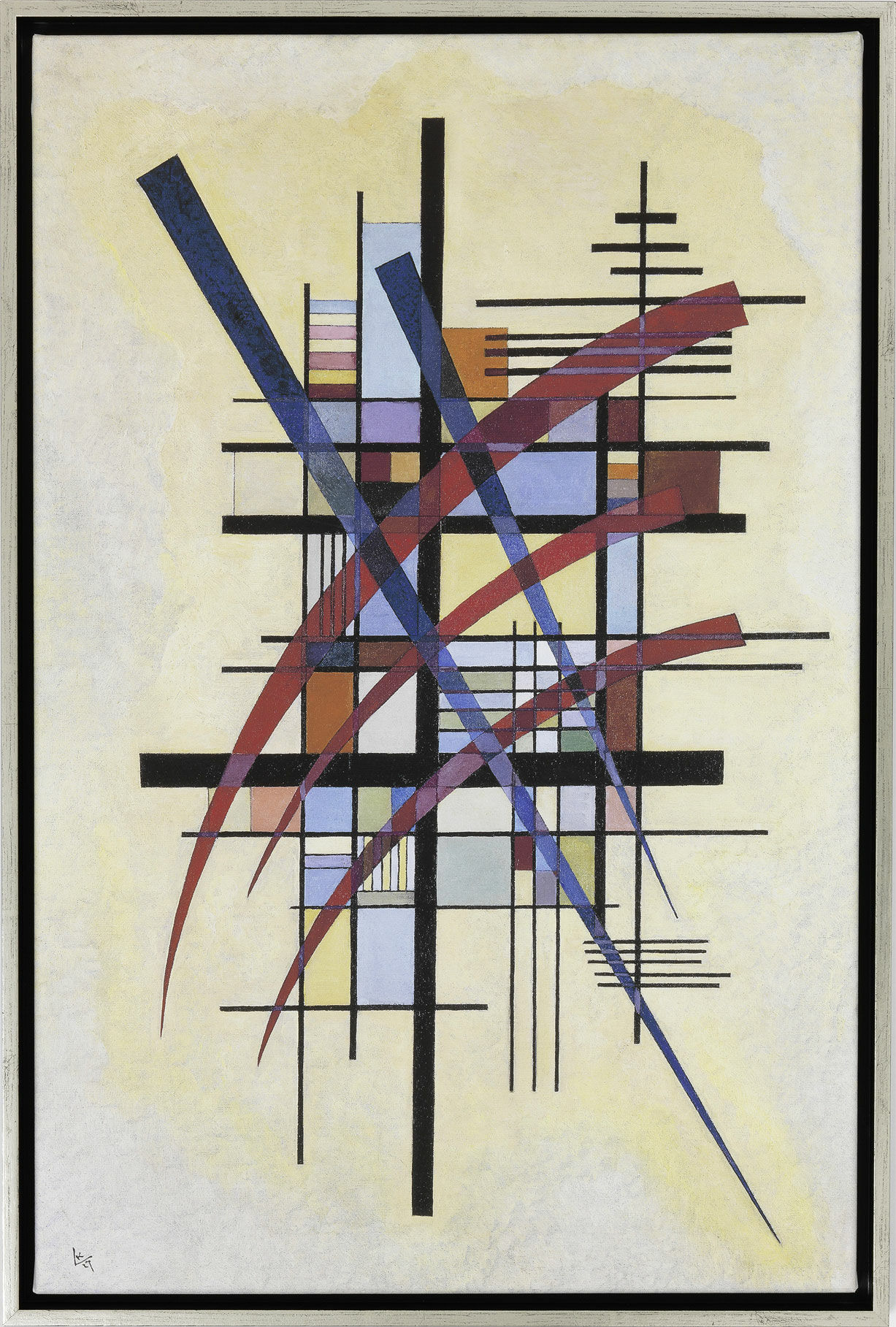 Beeld "Tekens met begeleiding" (1927), ingelijst von Wassily Kandinsky