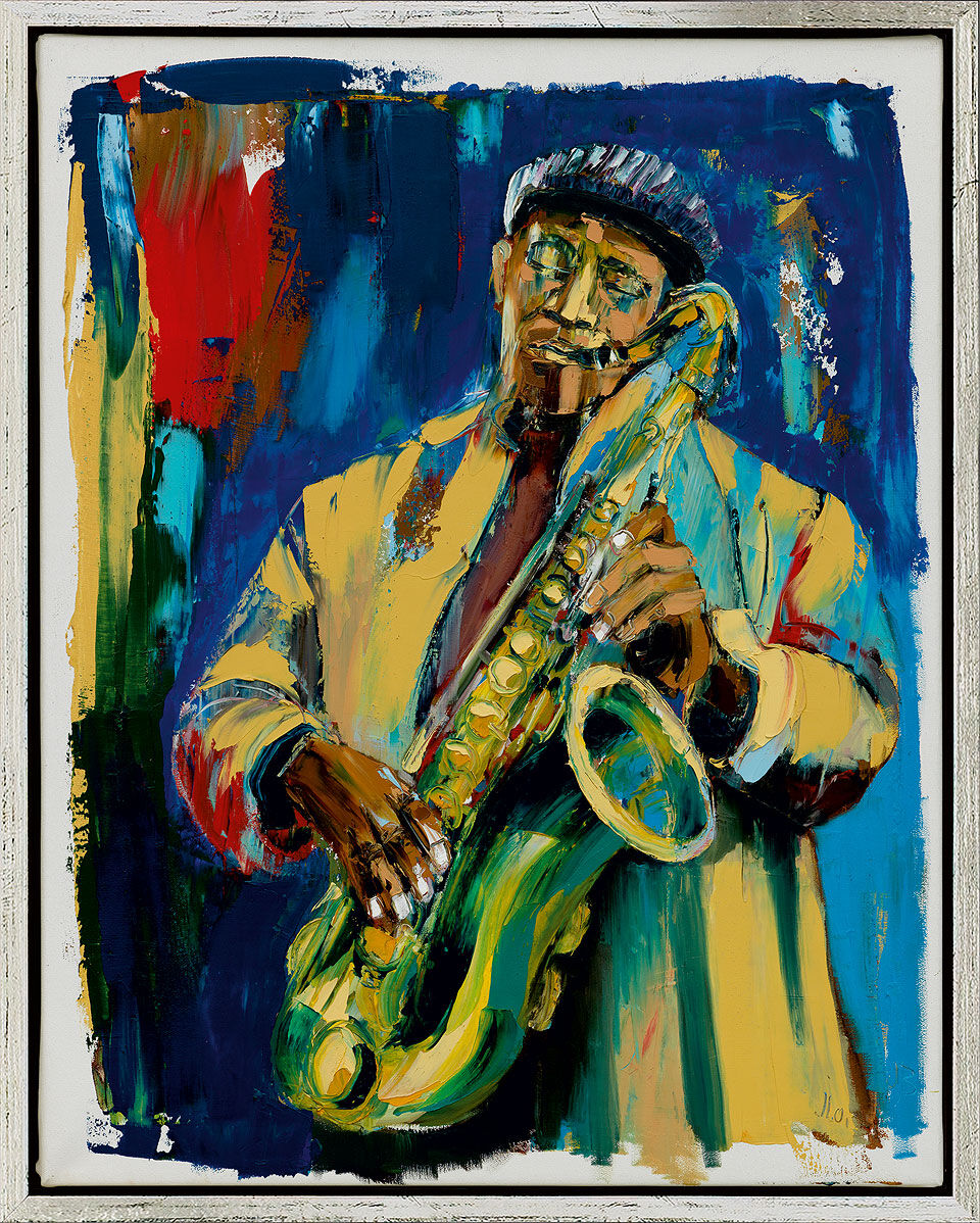 Bild "Sonny Rollins", gerahmt von Jürgen Born