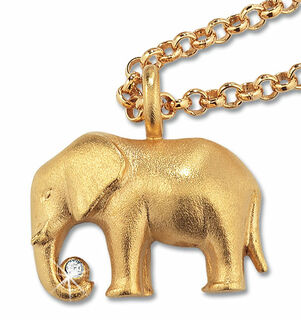 Necklace "Lucky Elephant", gold-plated version
