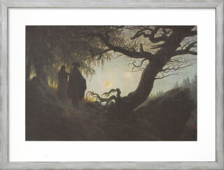 Picture "Woman and Man Contemplating the Moon" (1824), framed