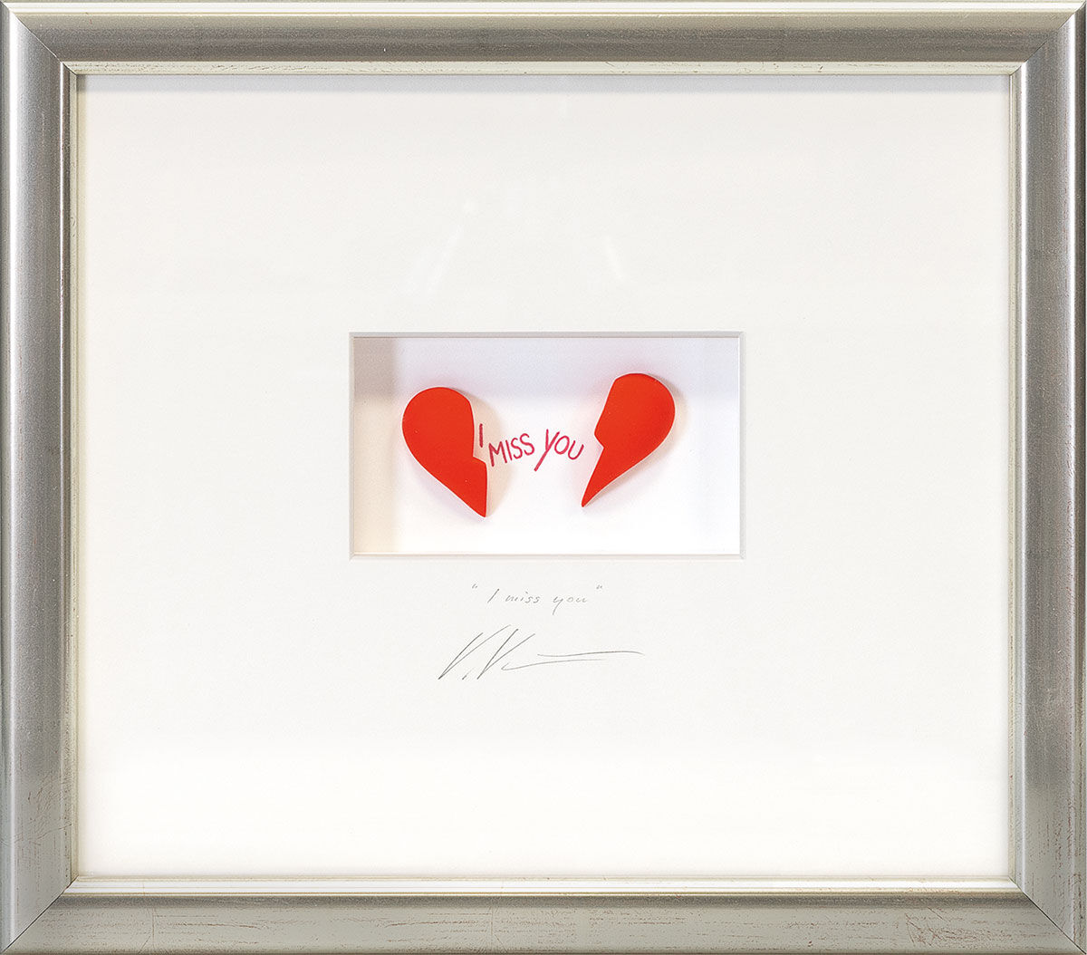 3D-Bild "I Miss You", gerahmt von Volker Kühn