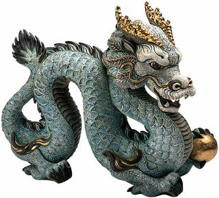Ceramic figure "Blue Dragon"