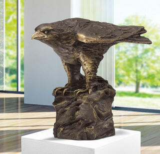 Skulptur "Adler", Bronze von Erwin A. Schinzel