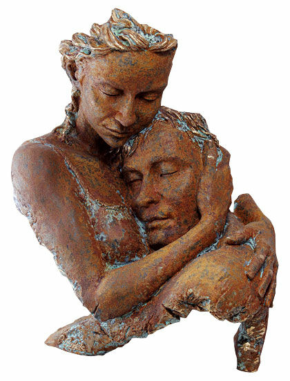 Skulptur "Aftale", støbt stenlook von Angeles Anglada