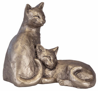 Skulptur "Katzenpaar Toby und Poppy", Kunstbronze
