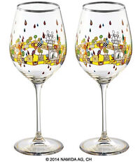 (PM XIX/3) Set de 2 verres à vin "BEAUTY IS A PANACEA - Platinum - White Wine"