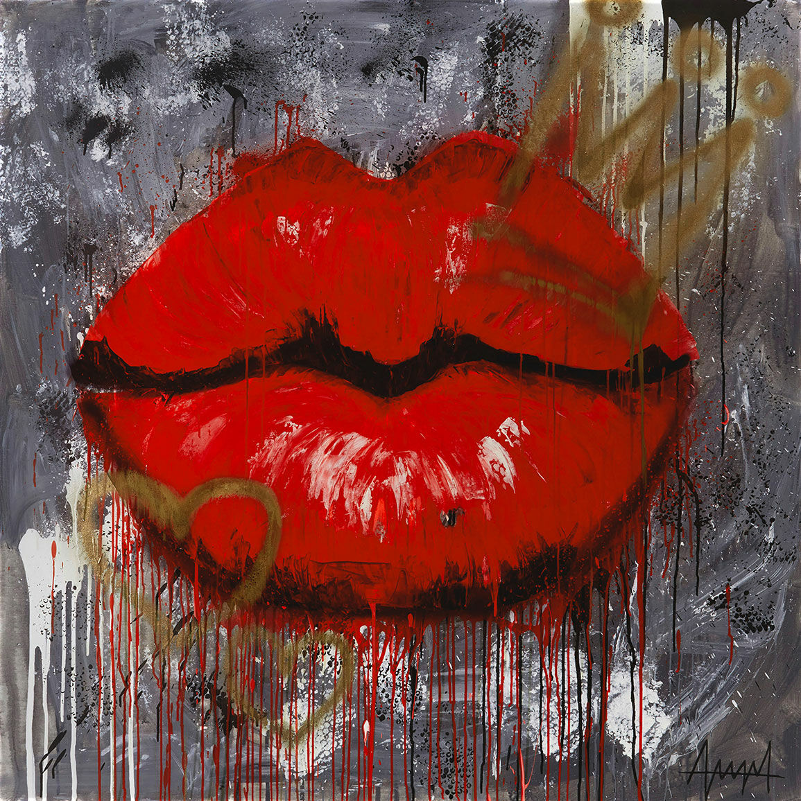 Beeld "A Kiss is just a kiss" (2023) (Origineel / Uniek stuk), op spieraam von Anna Schellberg