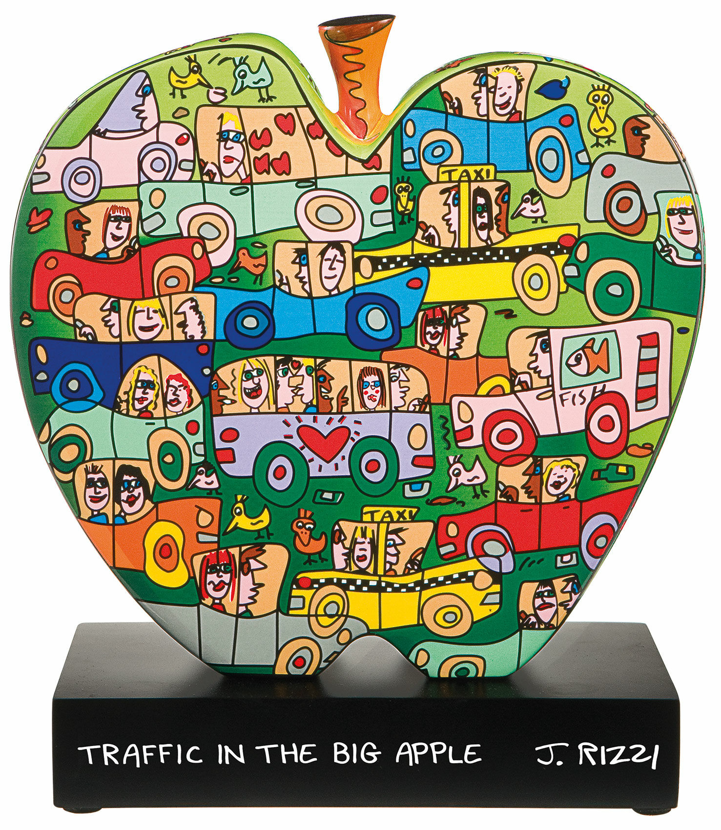 Objet en porcelaine "Traffic in the big apple" (circulation dans la grande pomme) von James Rizzi