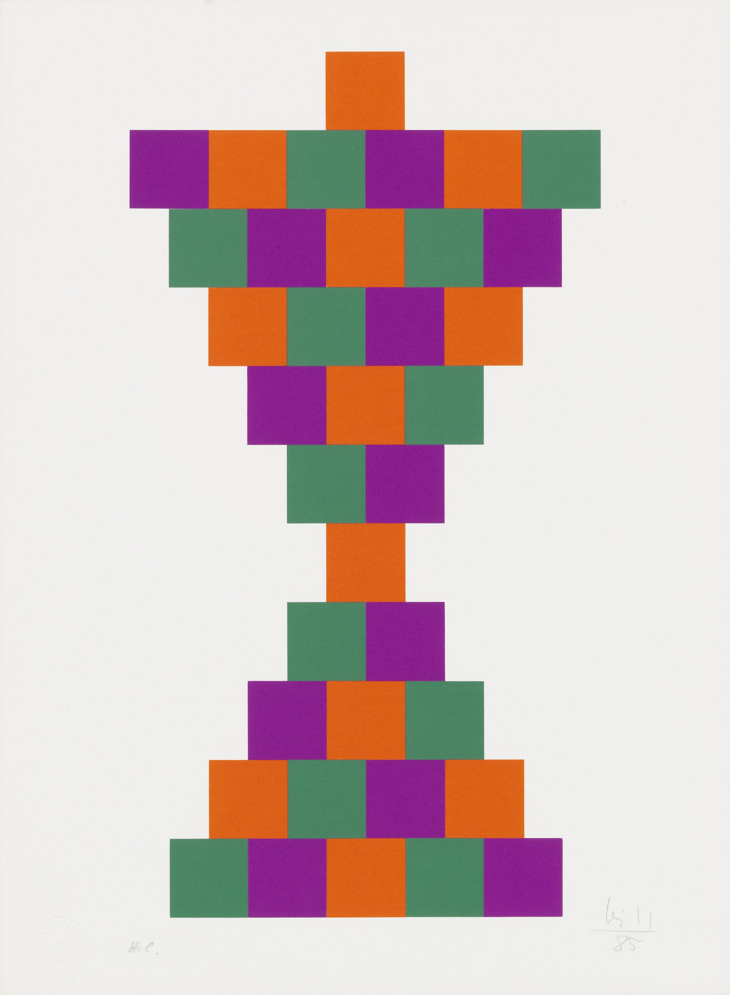 Tableau "3 x 12 champs de couleurs" (1985) von Max Bill