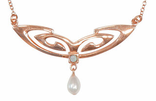 Art Nouveau-halskæde "Josephine" med perle