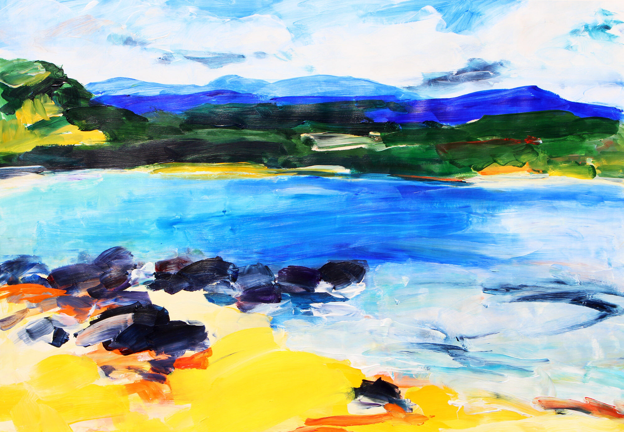Picture "Sea Bay" (2021) (Unique piece) by Roswitha Schumacher-Kuckelkorn