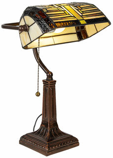 Table lamp / bankers lamp "Escalier" - after Louis C. Tiffany