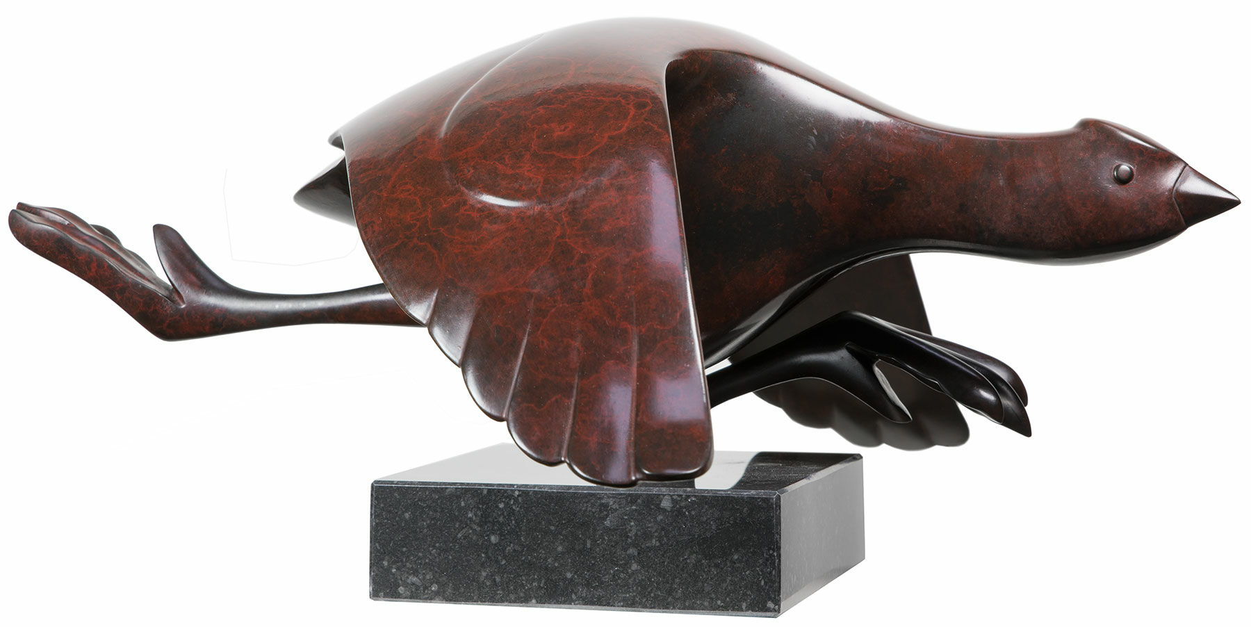 Sculpture "Coot", bronze brown by Evert den Hartog