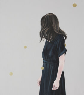 Picture " Before Something Really Happens (Golden Dots VIII)" (2022) (Unique piece) by Karoline Kroiß