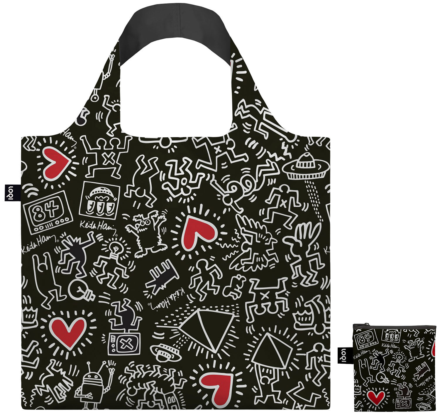 Sac cabat "Black Pattern" (motif noir) de Keith Haring