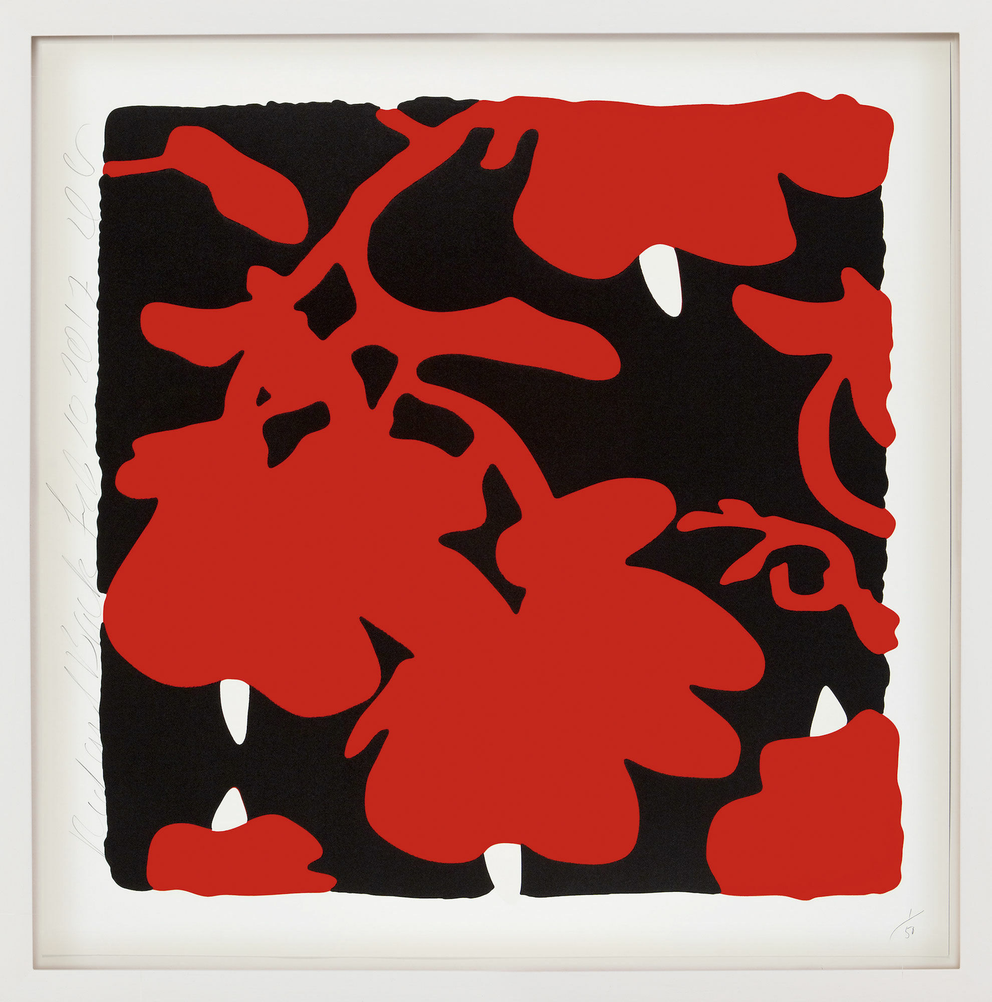 Tableau "Fleurs de lanterne - Rouge et noir" (2017) von Donald Sultan