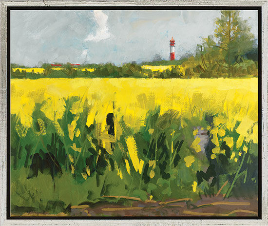 Bild "Rapsfeld I (Gelb leuchtet bei Nieby)" (2009), gerahmt von Frank Suplie