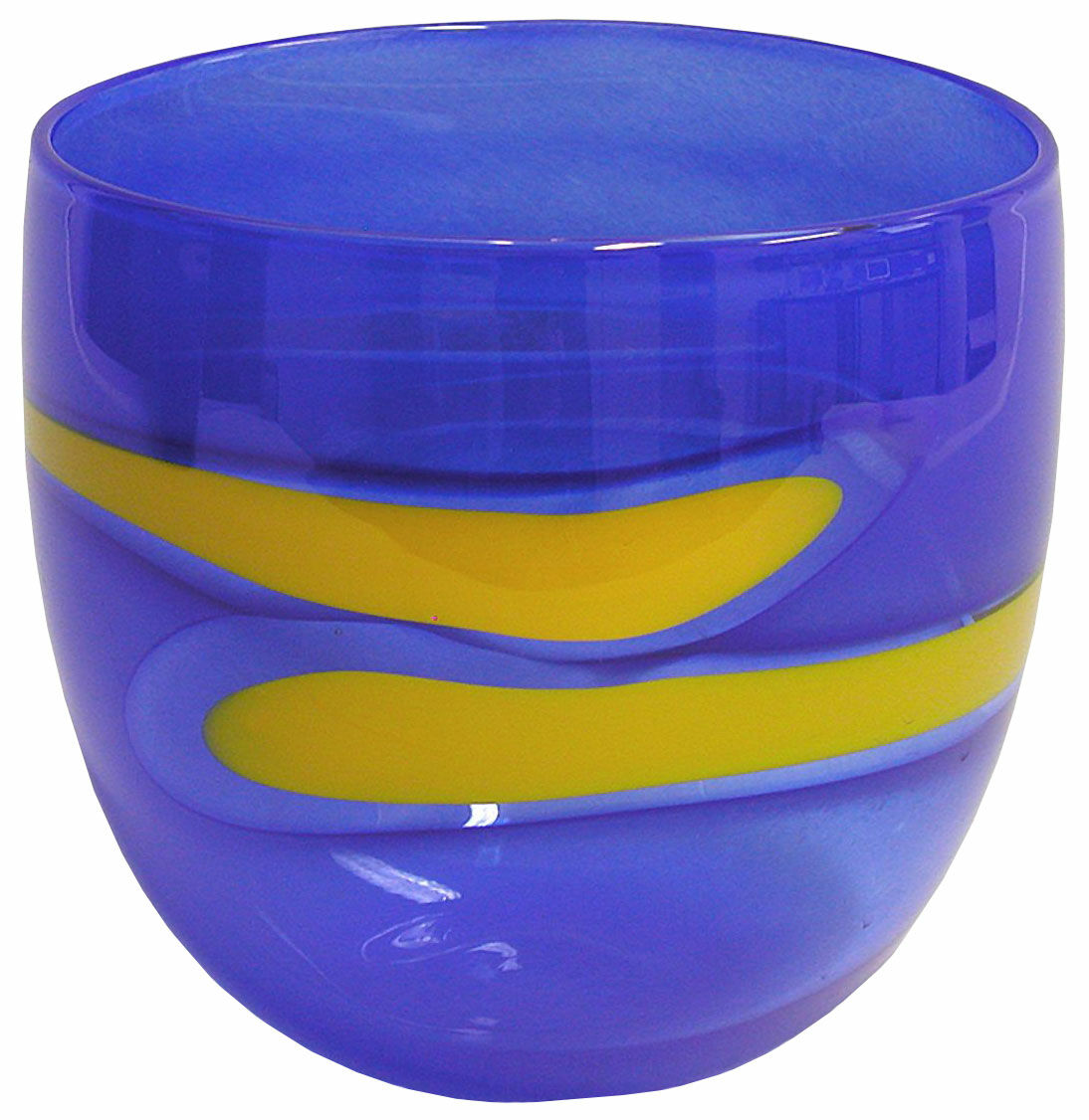Glass vase / bowl "Cielo Azurro" by Hans Wudy