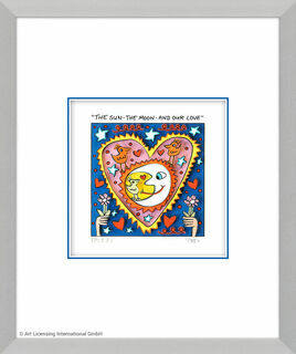 3D Picture "The Sun - The Moon - And our Love" (2022), framed by James Rizzi