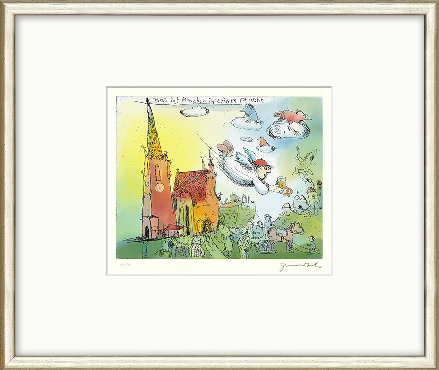 Picture "This is Munich in its Splendour" (2021), framed by Janosch