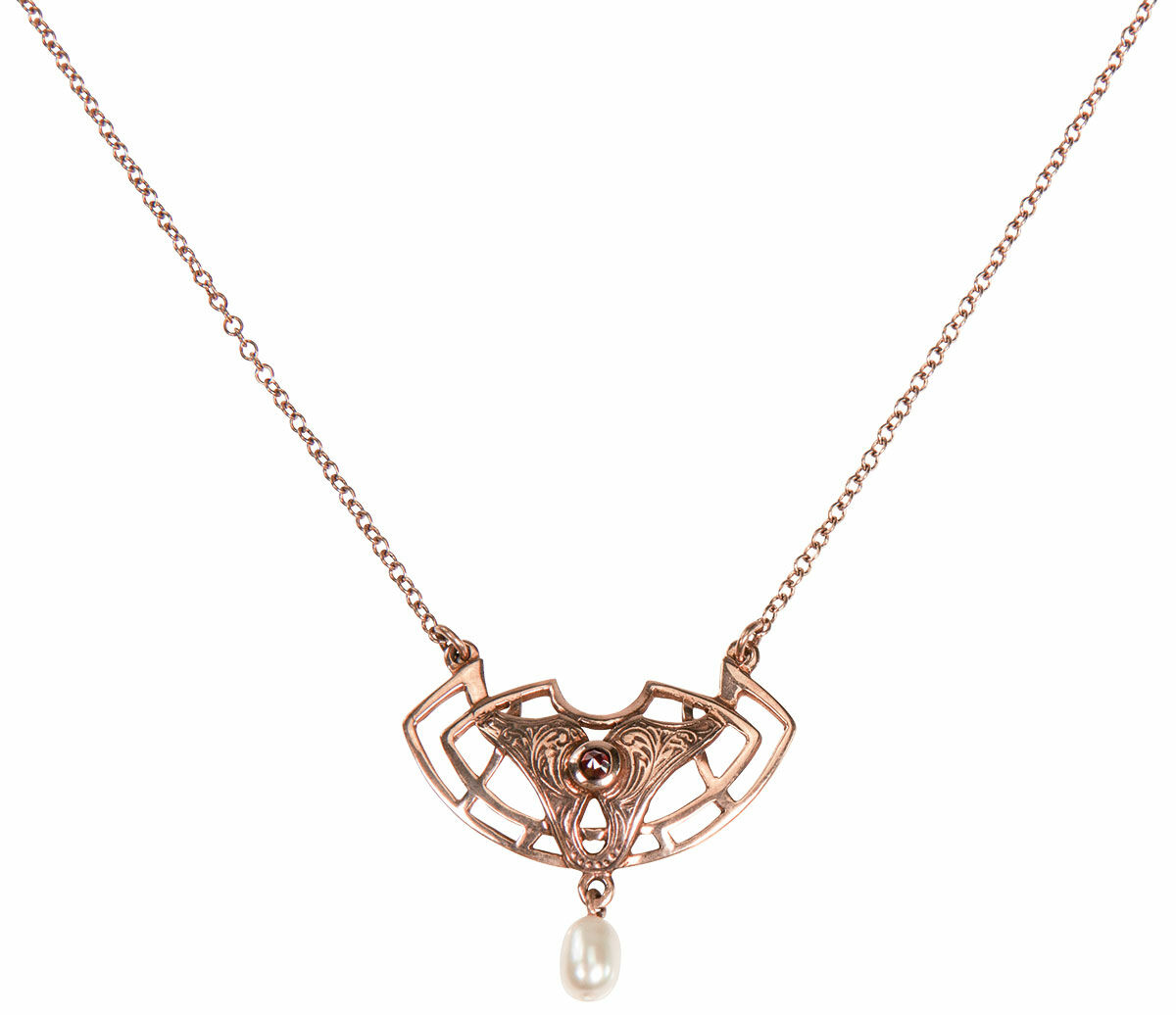 Art Nouveau-halskæde "Dianne" med perle
