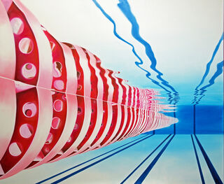 Tableau "Floating Rope Pink" (2022) (Pièce unique) von Alex Krull