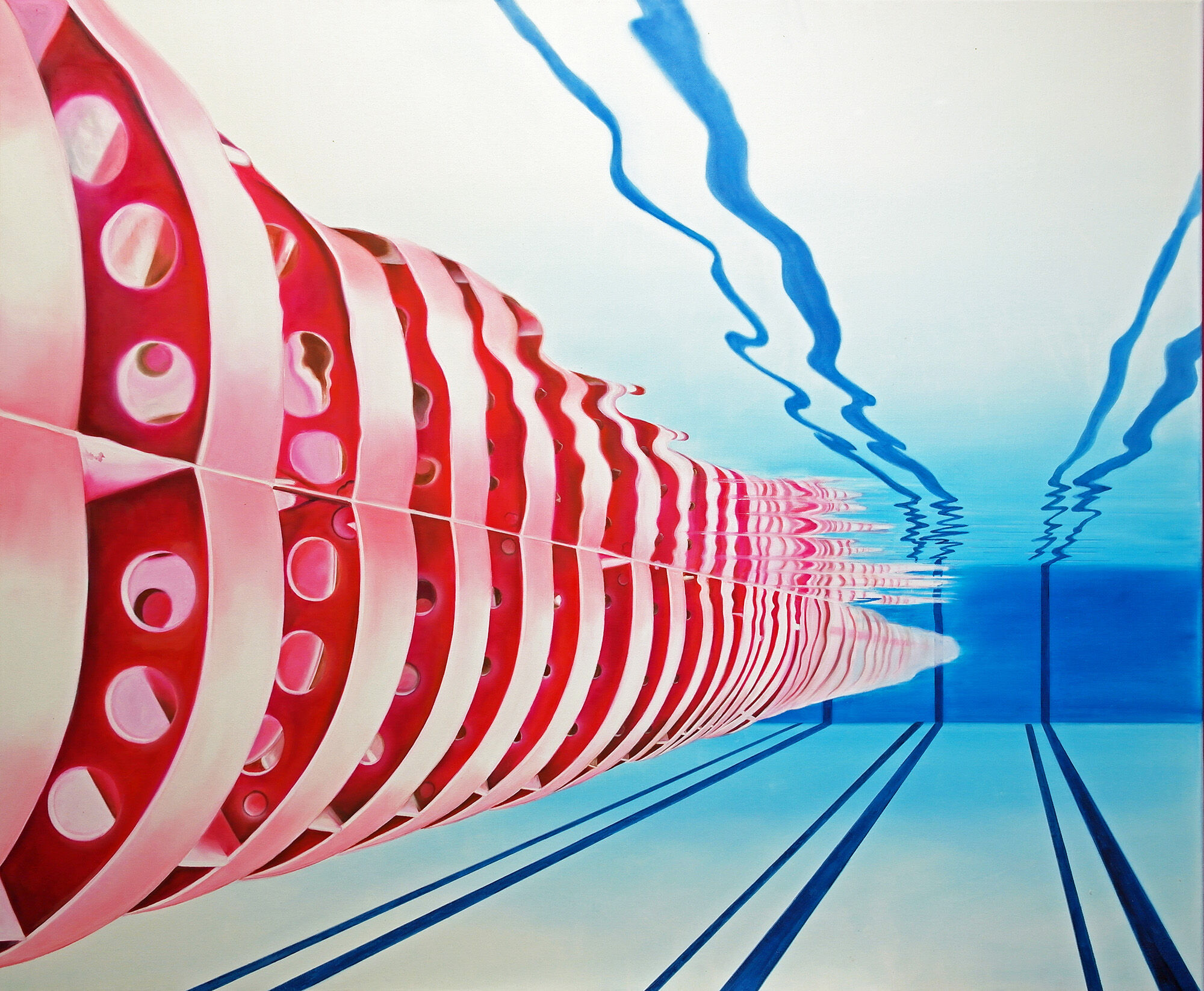 Tableau "Floating Rope Pink" (2022) (Pièce unique) von Alex Krull