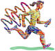 Sculpture sur pied double face "Jogging Woman" (Femme en jogging) de David Gerstein